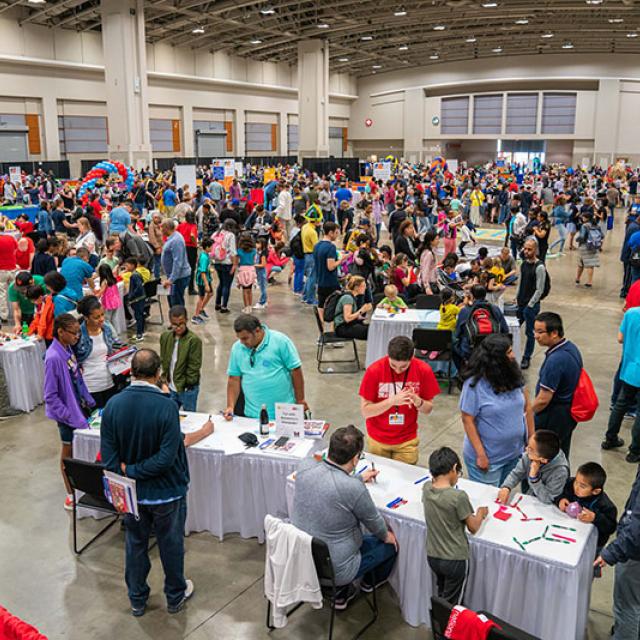 2019 festival attendees exploring the convention center