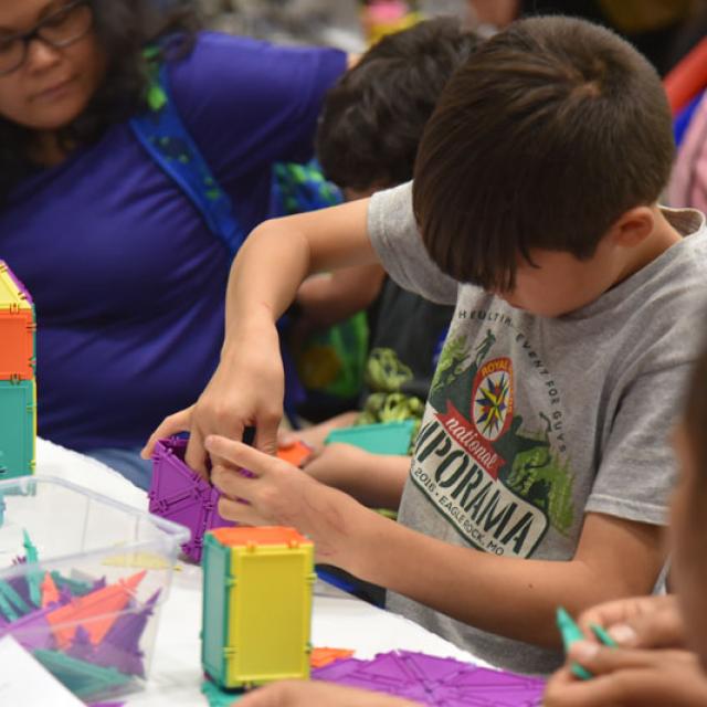Boy Creates Sculpture at 2019 National Math Festival