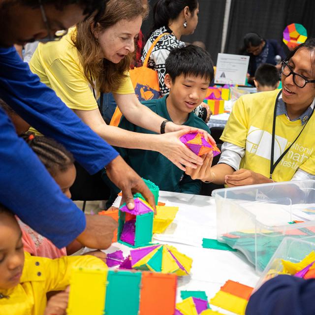 2019 Festival attendees at activity block table